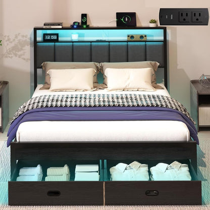 Queen Bed Frames with Storage Drawer