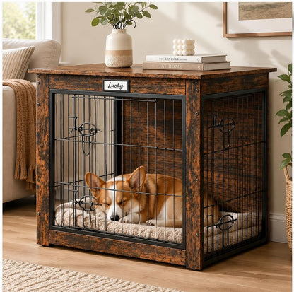 Indoor Dog Kennel End Table for Small Medium Dogs