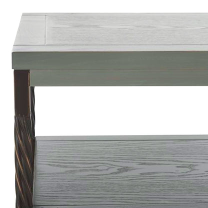 SAFAVIEH Home Collection – Joshua Ash Grey 3-Drawer Console Table with Shelf, Wicker Front Storage Drawers, Farmhouse-Inspired Accent Console for Entryway or Living Room (AMH6532B)