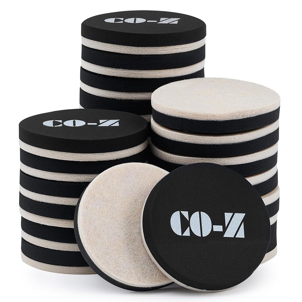24pcs Felt Furniture Sliders for Hardwood Floors, 2 1/2 in Reusable Furniture Pads, Heavy Furniture Movers Sliders for Hard Surfaces, Thick Moving Pads Floor Protectors for Vinyl Tile Floors