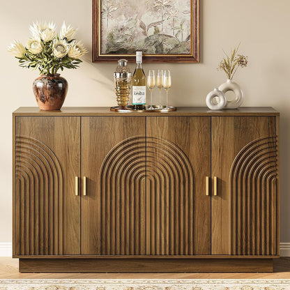 Fluted Sideboard Buffet Cabinet with Storage