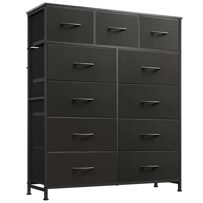 Tall Dresser for Bedroom, 11 Drawer Chest of Drawers, Charcoal Black