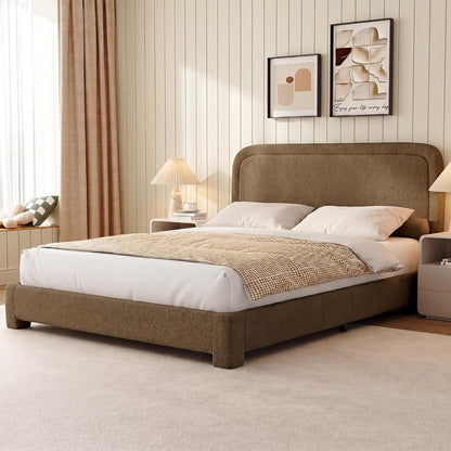 WEUP Queen Size Boucle Bed Frame
