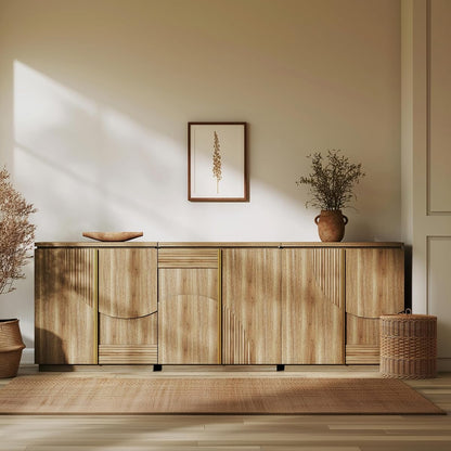 Set of 3 31" Kassi Sideboard Buffet Cabinet - Camel