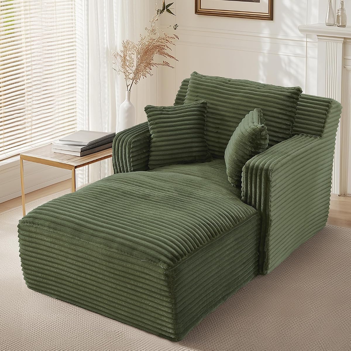 65.4" Chaise Lounge Chair Indoor, Oversized Boneless Couch