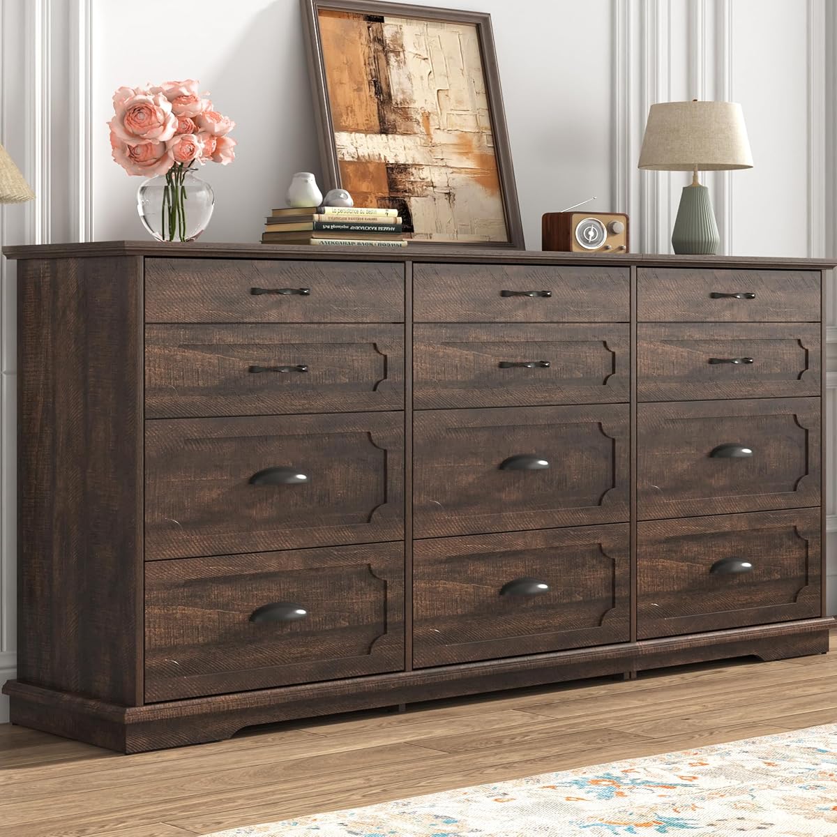 70inch Large Long Dresser w/Charging Station