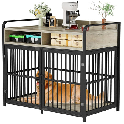 Large Dog Crate Furniture with Drawers Storage