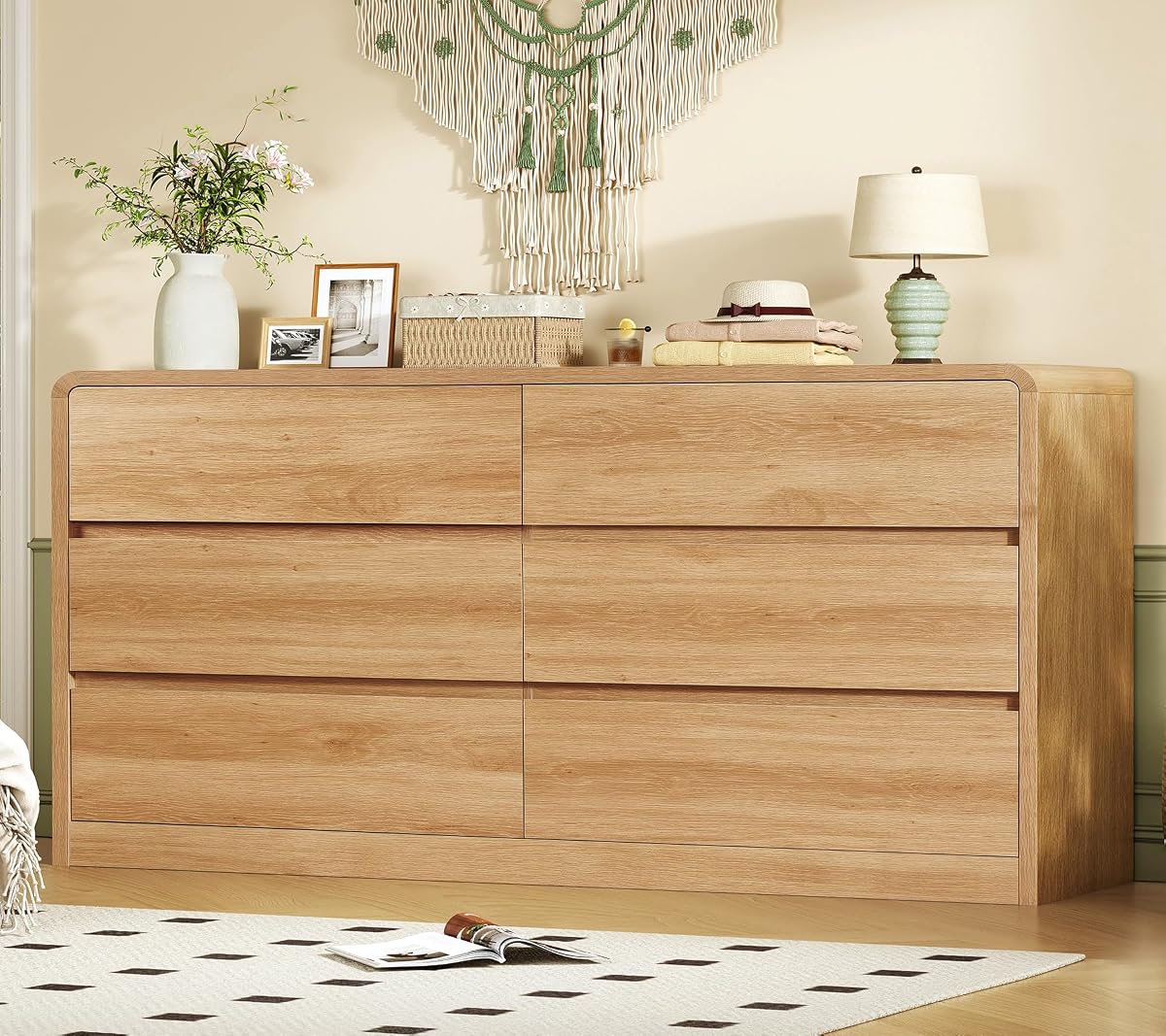 55" Dresser for Bedroom with 6 Drawers