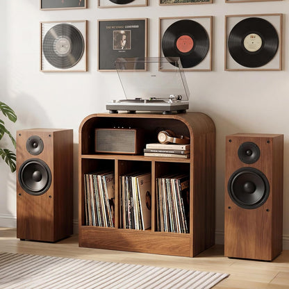 3-Tier Record Player Stand, Walnut
