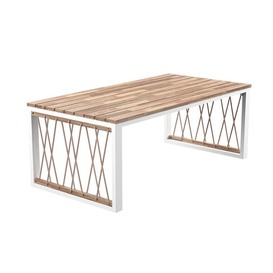 Natural solid wood outdoor cocktail table