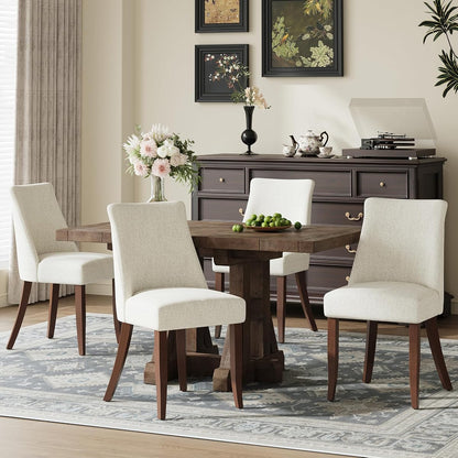 Upholstered Dining Chairs Set of 4, Mid Century Modern Kitchen Chairs with Back