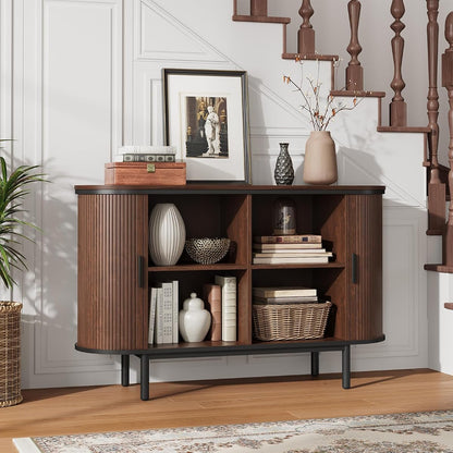 Console Table with Sliding Tambour Doors