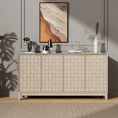 Fluted Sideboard Buffet Cabinet with Storage