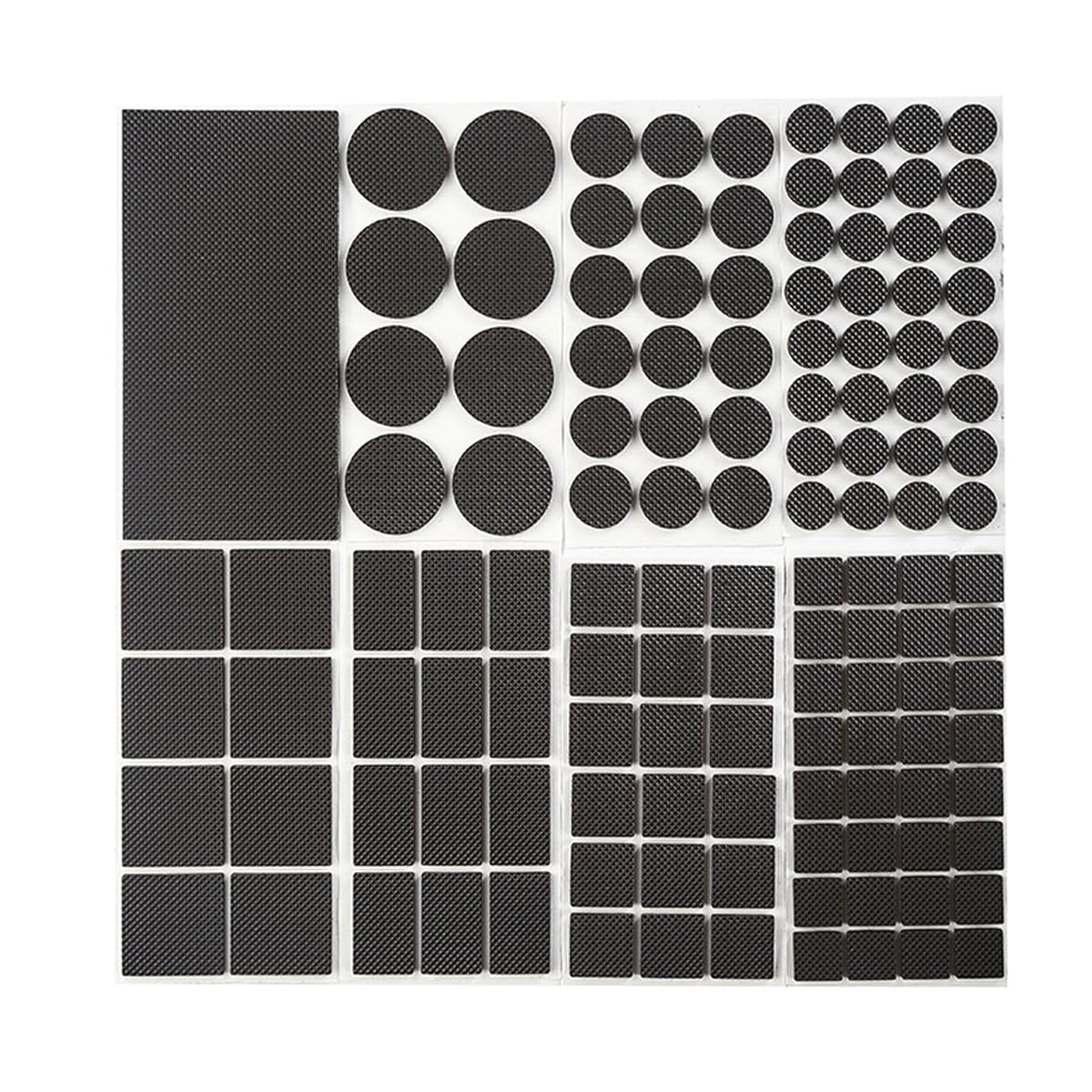 Non Slip Furniture Pads - Round, Square, Rectangle, Premium 129 Pieces Furniture Grippers Chair Leg Pads Self Adhesive Rubber Chair Feet- Anti Scratches Furniture Pads for Hardwood Floors