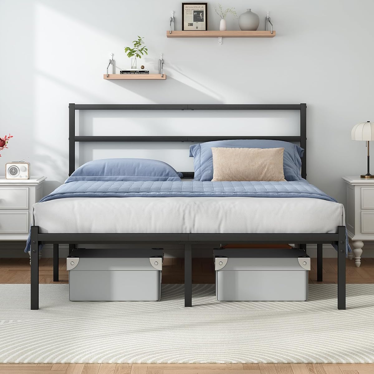 Full Size Bed Frame with Headboard and Footboard