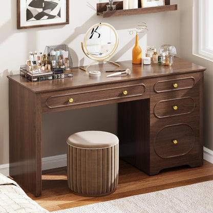 Executive Desk 47" with 3 Storage Drawers & A File Drawer, Walunt