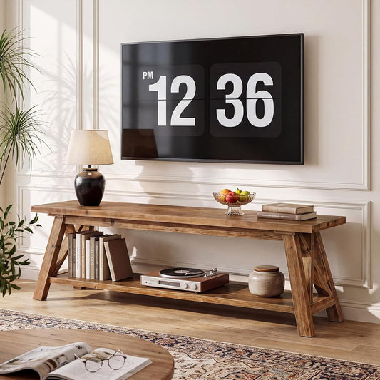 Solid Wood TV Stand for 55/60/65-Inch TVs
