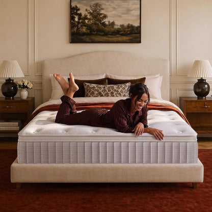 Queen Mattress, 14 Inch Springs Matress, Bed in a Box, Soft and Breathable, Pressure Relief & Motion Isolation, Medium Firm Feel (Queen, 14, 14, Inches)