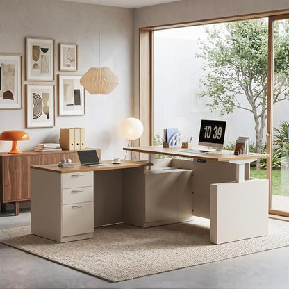 67" L-Shaped Executive Standing Desk, Brushless Dual Motor&Pre-Assembled