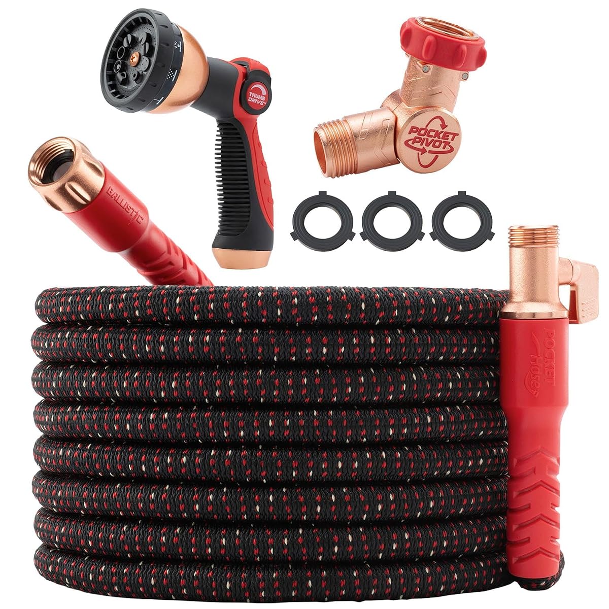 Ballistic 100 FT Expandable Garden Hose, No-Kink, As Seen on TV