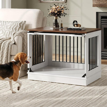 32 Inch Flip-Up Door Dog Crate Furniture for Medium Dogs