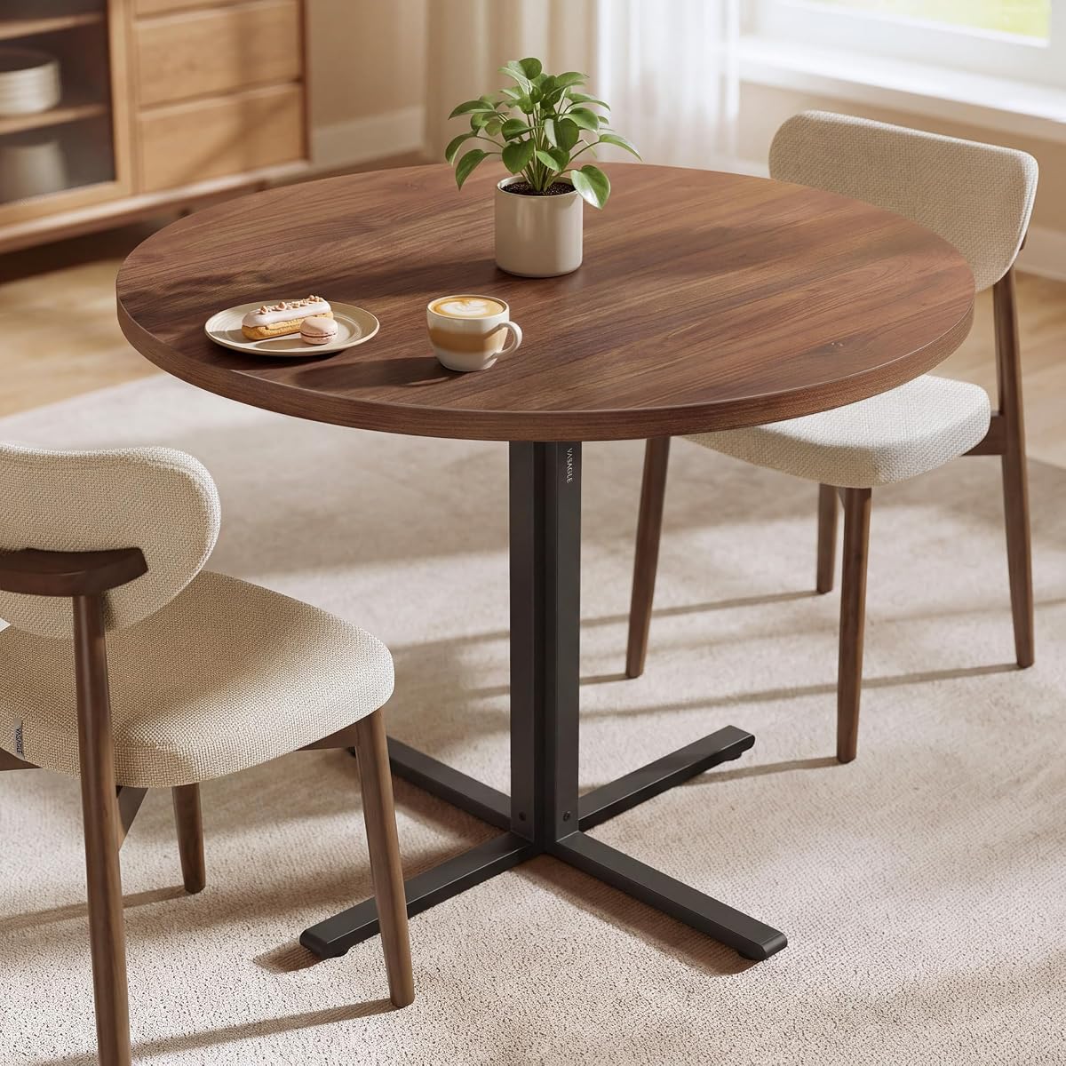 31.5-Inch Dining Table, Small Round Kitchen Table for 4 People