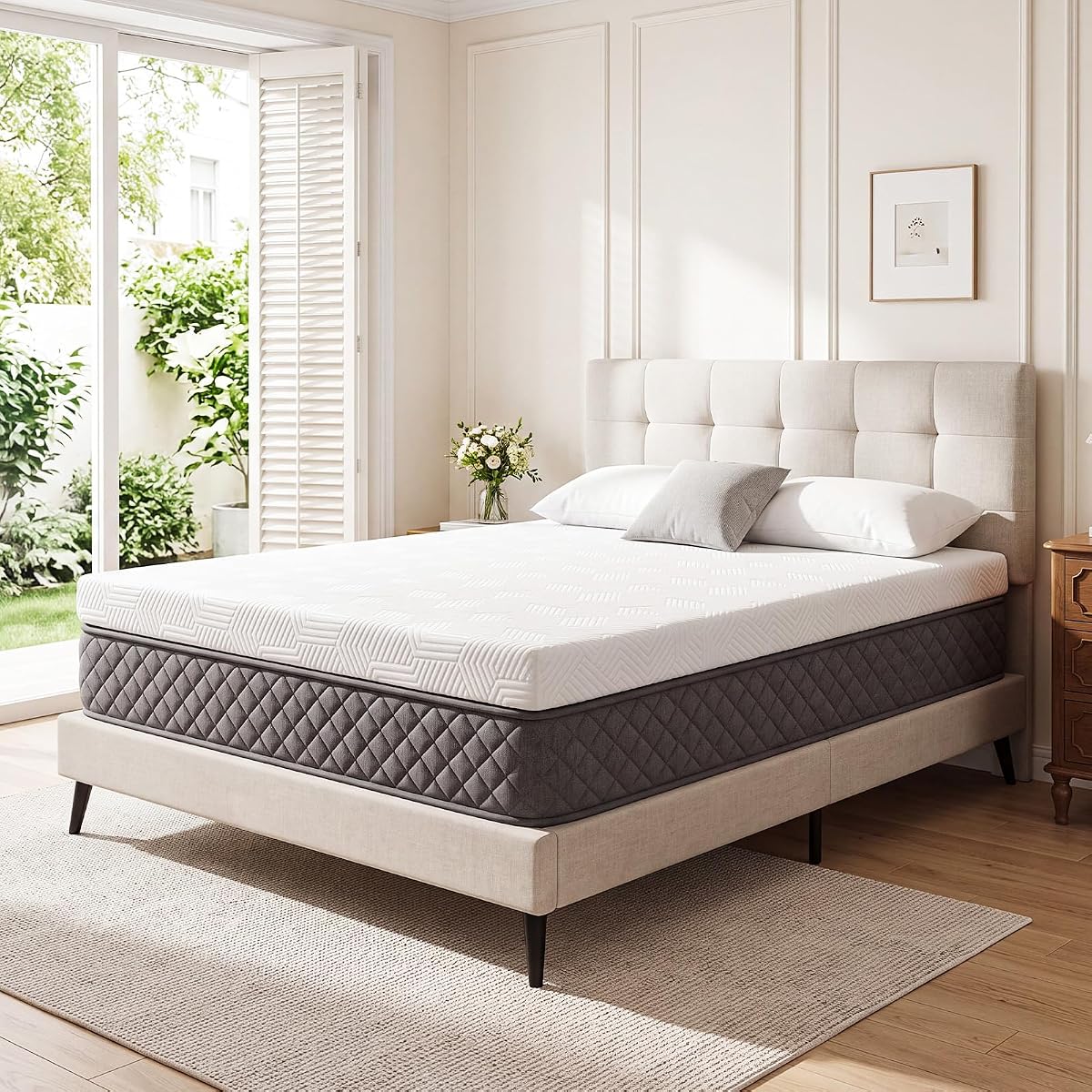 3 Inch King Gel Memory Foam Mattress, Cooling Pressure Relief Mattress