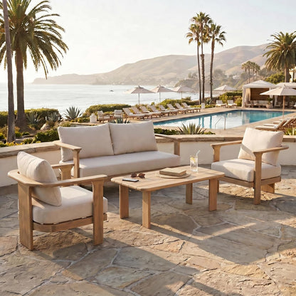 Kera 4-Seater Patio Furniture Set with Removable Cushion