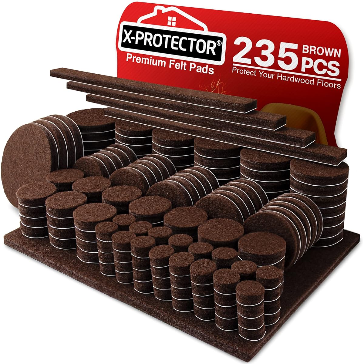 Felt Furniture Pads 235 PCS Premium Furniture Pads - Felt Pads Furniture Feet Best Wood Floor Protectors - Protect Your Hardwood & Laminate Flooring!