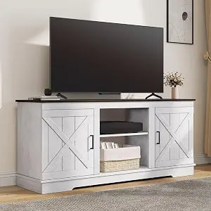 Farmhouse TV Stands for Living Room, Entertainment Center with Storage, view 2