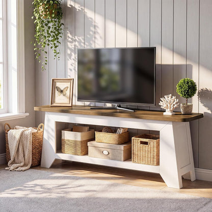 Farmhouse TV Stand, 63-Inch TV Stand for 55/65/70 Inch TVs