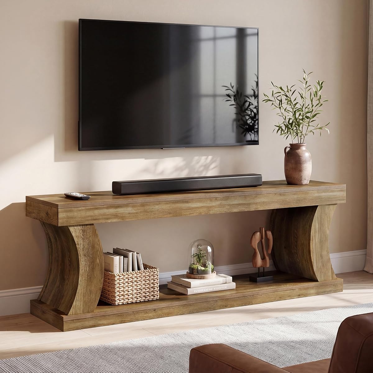 TV Stand for 75 Inch TVs, Entertainment Center with Storage