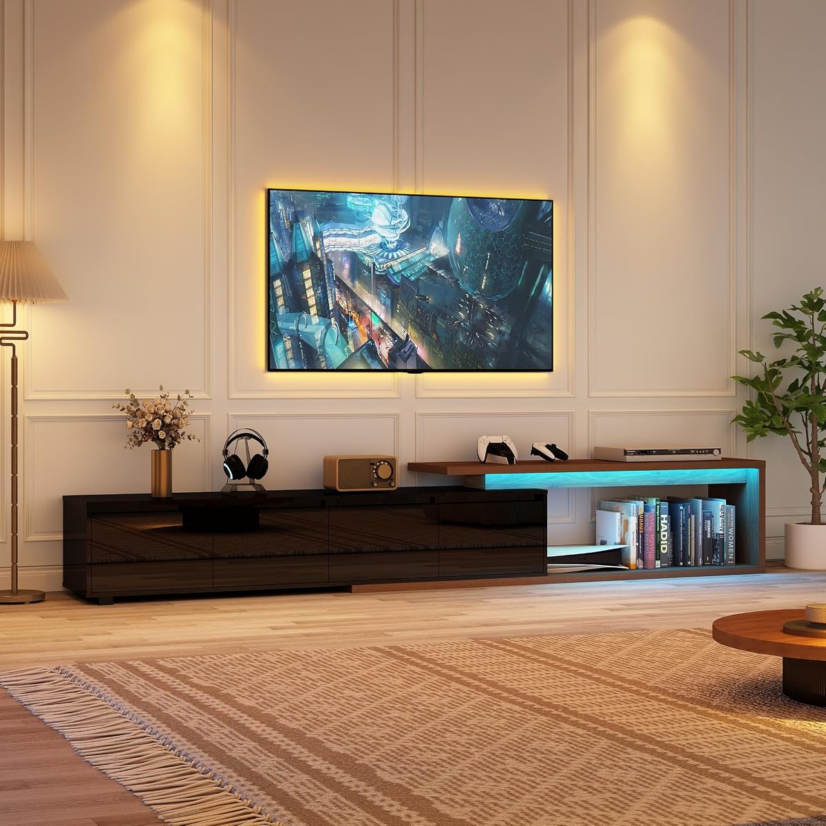 Extendable TV Stand with LED Light