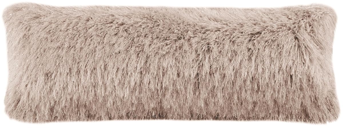 SAFAVIEH Pillow Collection Shag Modish 20" Throw, Metallic Bronze