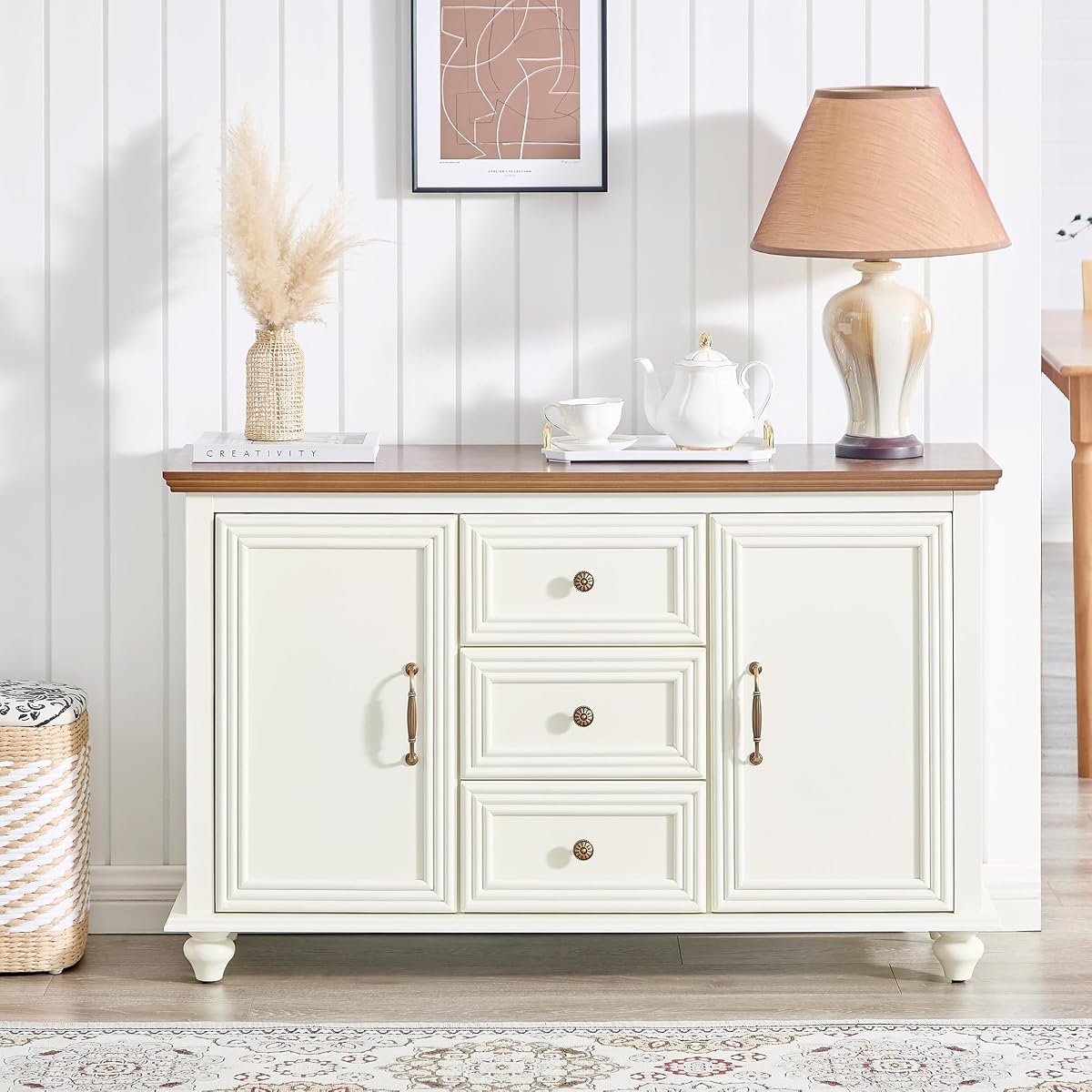 47" Wood Sideboard Buffet Cabinet with Storage