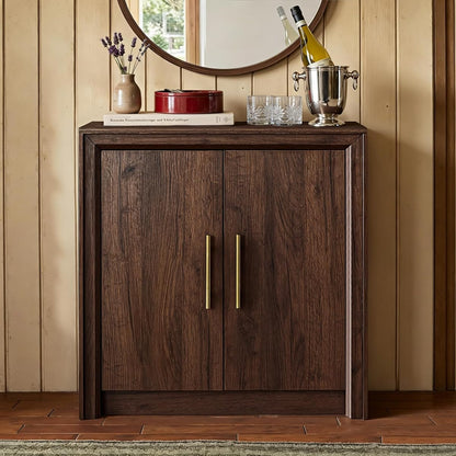 31.5" Sideboard Buffet Cabinet, Beveled Profile Design, Walnut