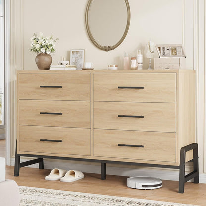 6 Dresser for Bedroom, 52 in Wide Drawer with Large Storage Space