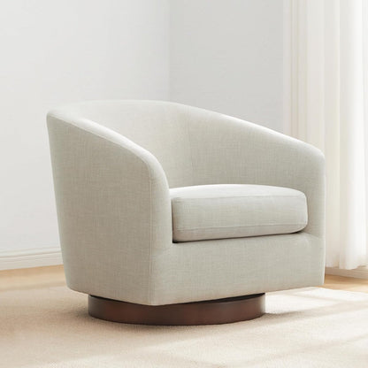 CHITA Swivel Accent Chair, FSC Certified Wood Frame, Fully Assembled, Linen