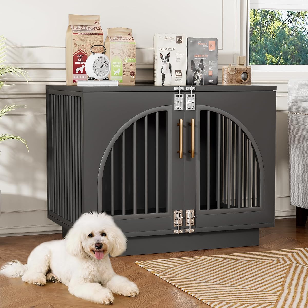 Wooden Dog Crate Furniture End Table