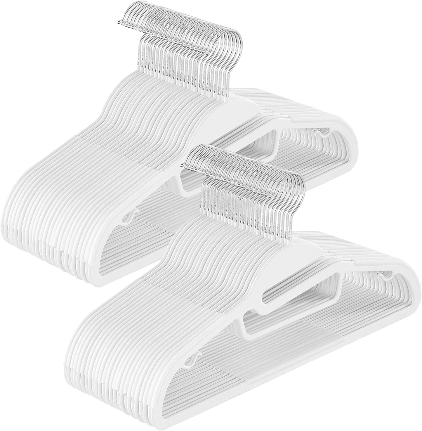 50 Pack Coat Hangers, Heavy-Duty Plastic Suit Hangers, S-Shaped Opening, Space-Saving, 360º Swivel Hook, 16.3 Inches Wide, Light Gray and Dark Gray UCRP41G-50
