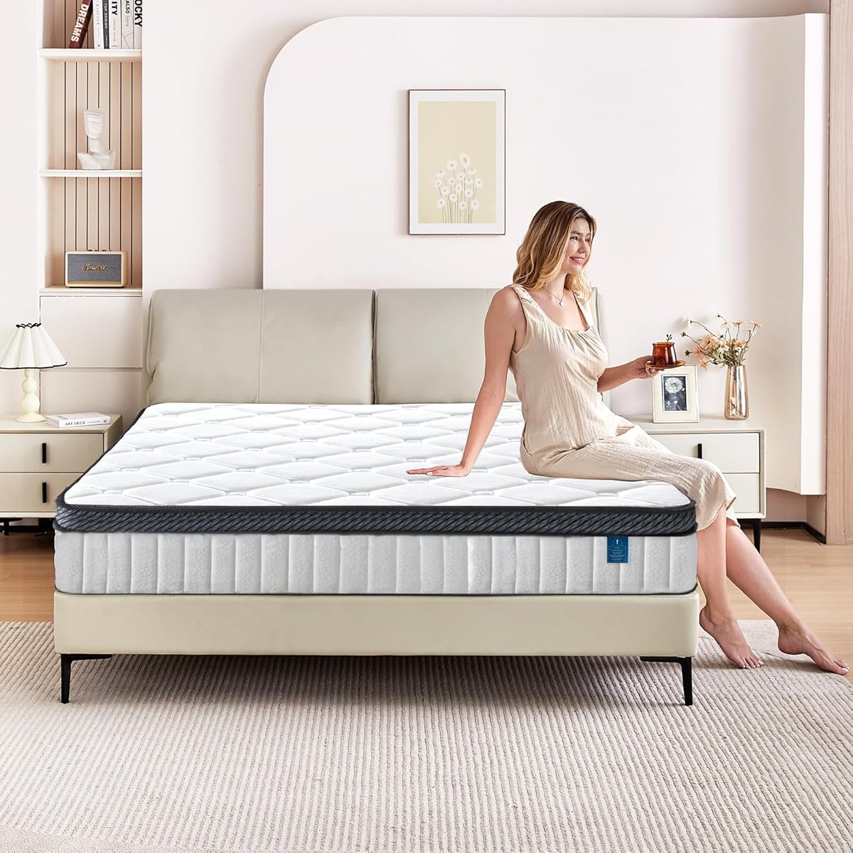 King Size Mattress 12 inch Mixed Mattress 80"*76"*12" Boxed Gel Memory Foam Mattress Individually Pocketed Springs Pressure Relief and Motion Isolation Mattress for Better Sleep King Mattress