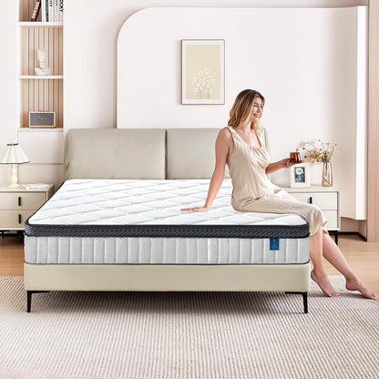 King Size Mattress 12 inch Mixed Mattress 80"*76"*12" Boxed Gel Memory Foam Mattress Individually Pocketed Springs Pressure Relief and Motion Isolation Mattress for Better Sleep King Mattress