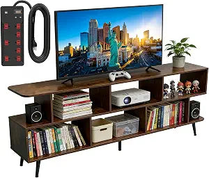 65" Amber TV Stand with Power Outlet for TVs up to 75", view 2