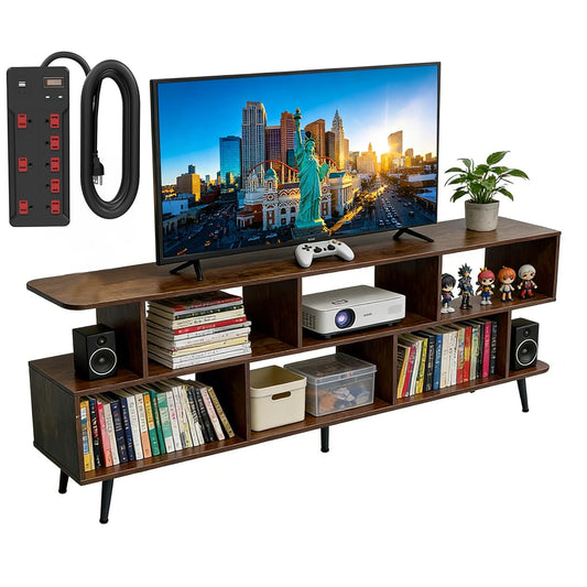 65" Amber TV Stand with Power Outlet for TVs up to 75"