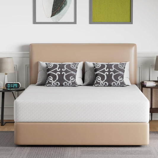 | 10 Inch Queen Mattress | Medium Firm | Gel Memory Foam | White