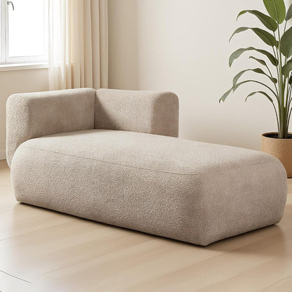 Minimalist Pebble Chaise Lounge Chair for Bedroom with Wood Frame