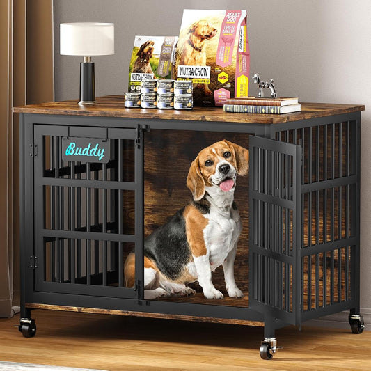 41"/33"/27" Dog Crate Furniture with Name Tag