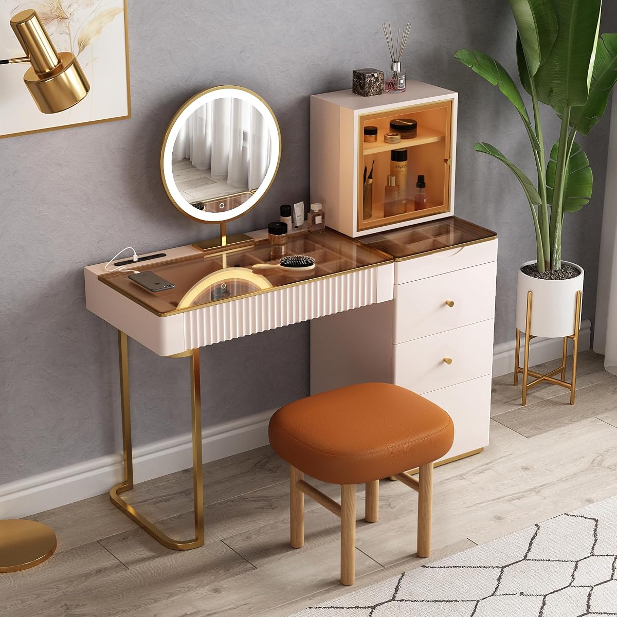 Premium Makeup Vanity Table, Storage Dressing Table, Vanity Desk