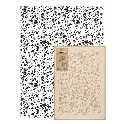 Wall Painting Stencil Large Size, 23,2”x37,4” Terrazzo Spots Retro Reusable Plastic Template, Geometric Pattern Wallpaper, DIY Home Decor Craft Wood Floor Furniture