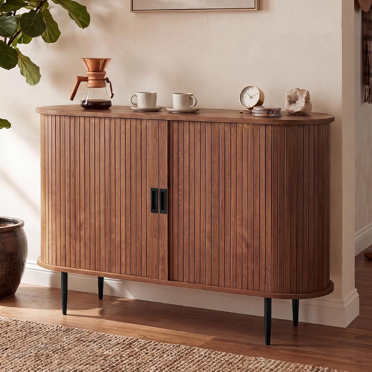 48" Sideboard Buffet Cabinet, Mid Century Modern Console Cabinet